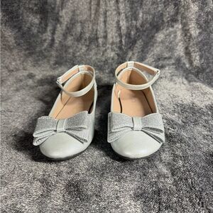 Sugar Silver Kids Dress Shoes with Bow